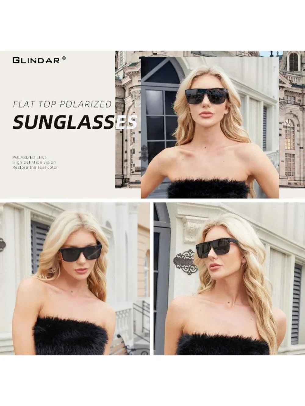 Oversized Polarized Square Sunglasses for Men & Women | Lightweight, UV400